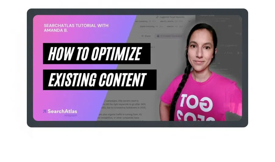SearchAtlas tutorial thumbnail featuring Amanda B. with the title 