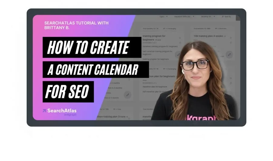 SearchAtlas tutorial thumbnail featuring Brittany B. with the title 